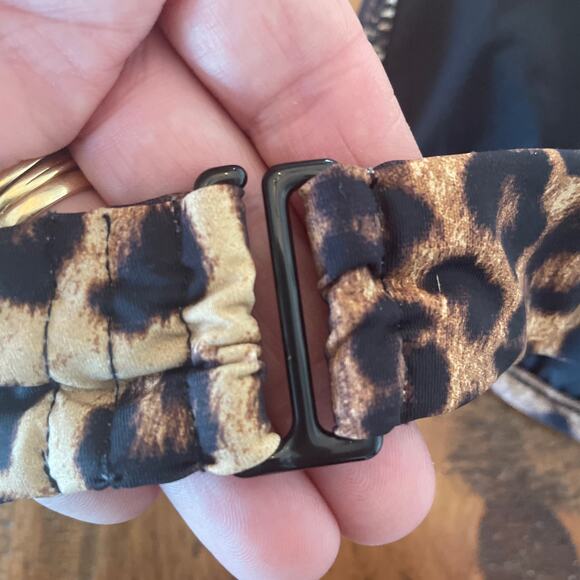 NWT Good American Showoff Curve Bikini Top Leopard Print Swimwear Beach Size 8 - Picture 4 of 8